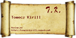 Tomecz Kirill névjegykártya